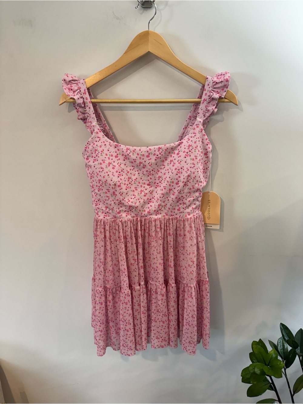 Blogilates Ballerina Ruffle Dress - Pink Floral Print, NWT - Picture 4 of 13